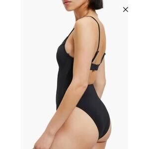 Good American Scuba Show Off One Piece Black Shapewear Swimsuit NWT 2 Medium